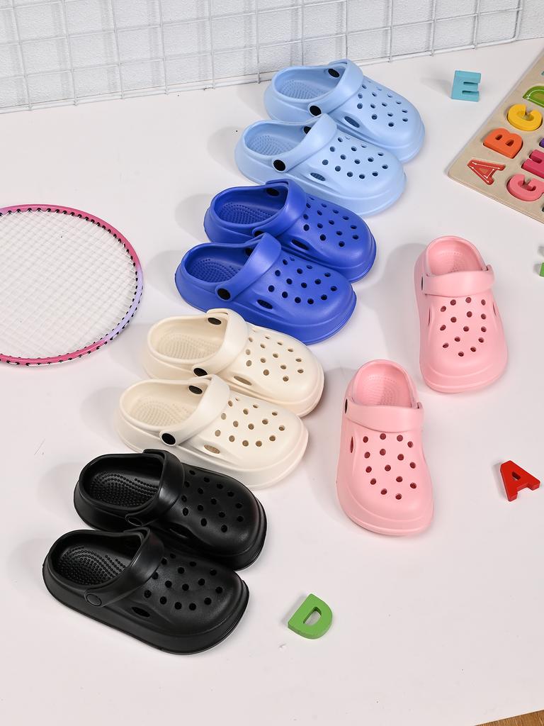 New Children's Summer Slippers Shoes Garden Shoes EVA Anti-slip Soft Bottom Shoes Solid Color Breathable Home Indoor Slippers