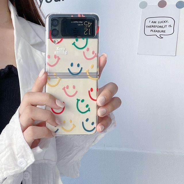 

Для Samsung Z Flip 4 Case Smiley Pattern Прозорий складаний чохол для телефону для Samsung Z Flip 3 5g Flip4 Протиударна тверда задня кришка For Z Flip 4