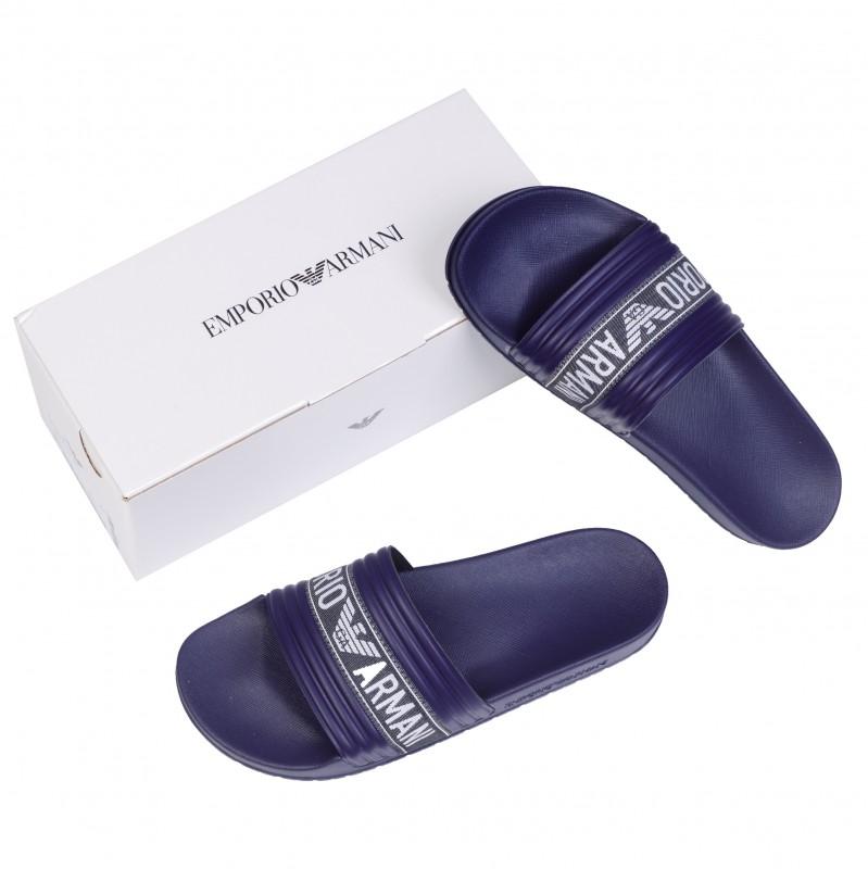 Emporio Armani Herren Marineblaue Badeschuhe Neu - Größe: 43