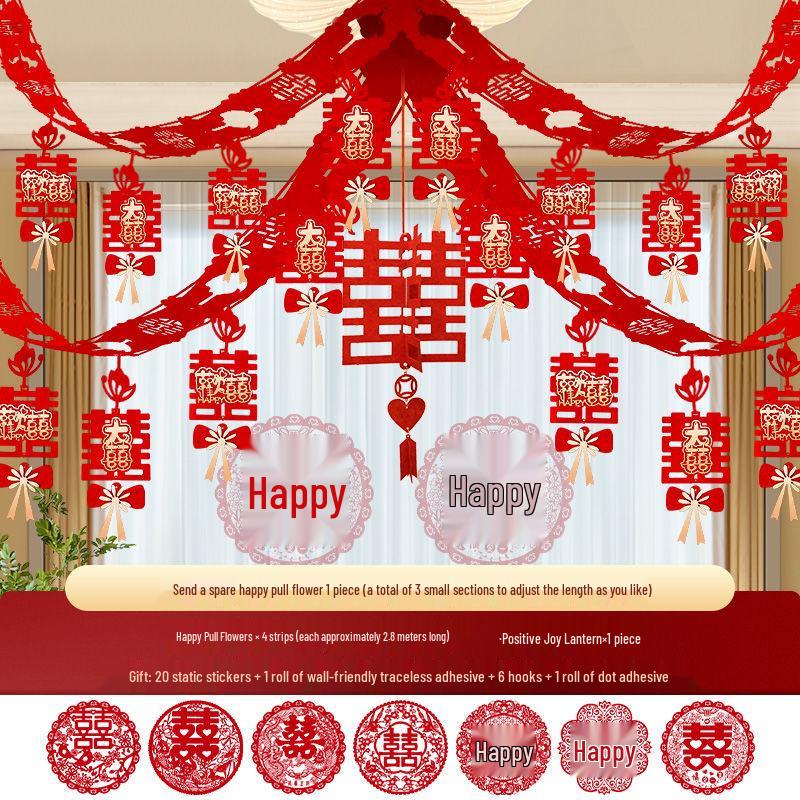 Complete Wedding Decoration Set: Bride's Room, Groom's New Home & Living Room Ceiling