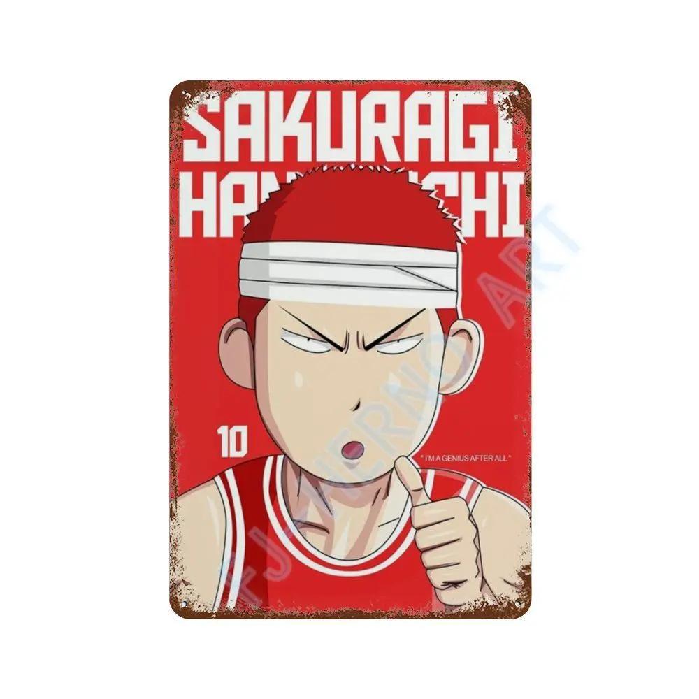 Japanese Anime Slam Dunk Metal Tin Sign Plaque Retro Poster Corridor Room Home Decor Murals Decorative Plates Wall Art Gift