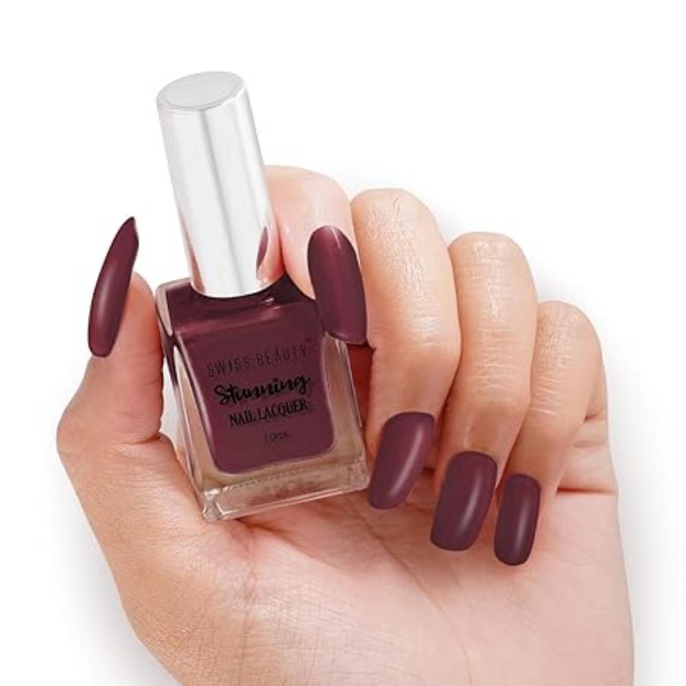 Stunning Nail Lacquer | Chip Resistant, Quick drying nail paint | Highly Pigmented with high shine Nail polish |  10ml
