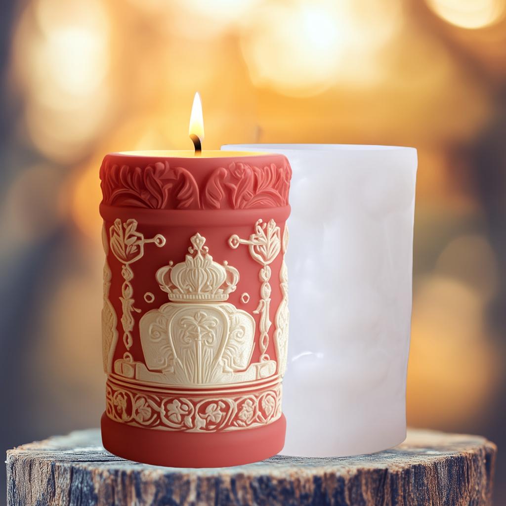 Königskrone Säulenkerze Silikonform Heilige Krone Reliefsäule Kerzenform Königskrone Totem Harz Gipsformen Weihnachtsgeschenk