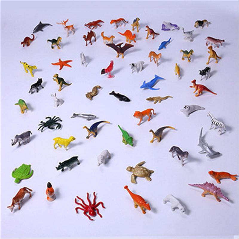 60Pcs/lot Realistic Mini Dinosaur Animals Solid Model Children's Educational Toy Small Simulation Animal Figures Kids Boys Toys