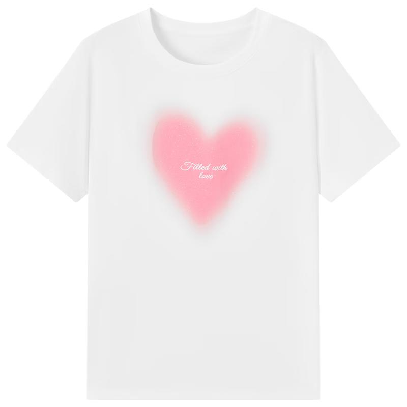 

Women s Casual Heart Graphic T-Shirt L