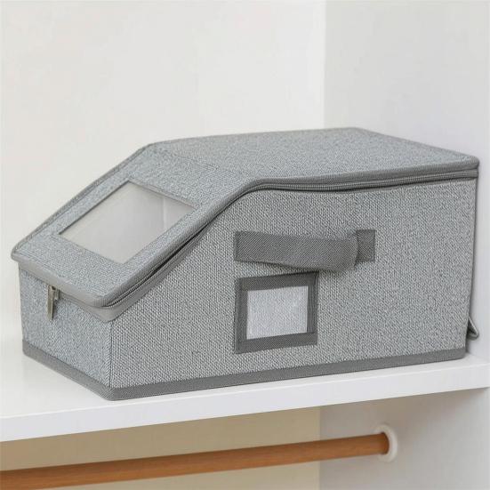 Baseball Cap Organizer, Stackable Hat Storage Box, with Clear Window Lid Durable Design, Container for Baseball Caps Snaps Trucker Hats