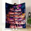 Anime Eyes Collage Blanket Design Flannel Blanket for Bedroom, Living Room, Sofa, and Nap Sofas.