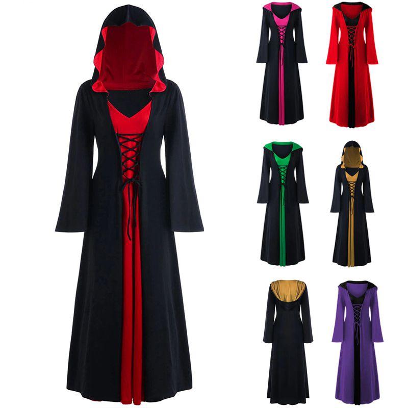 Renaissance Ladies Medieval Fancy Dress Gothic Halloween Witch Costume Cosplay