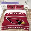 Arizona Cardinals Pattern Bedding uilt Set uilt Cover Pillowcase Home Decoration Birthday Gift (1*duvet cover + 2*pillowcase without core)