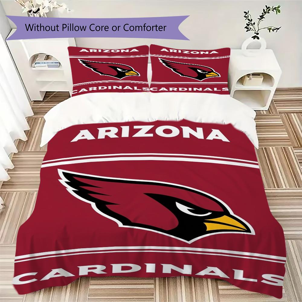 Arizona Cardinals Pattern Bedding uilt Set uilt Cover Pillowcase Home Decoration Birthday Gift (1*duvet cover + 2*pillowcase without core)
