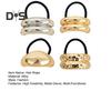 3/4Pcs Hair Rope Golden Metal Decor Hair Tie Cuff High Elasticity Hair Rope Bands Black Hair Accessories Ponytail Holder