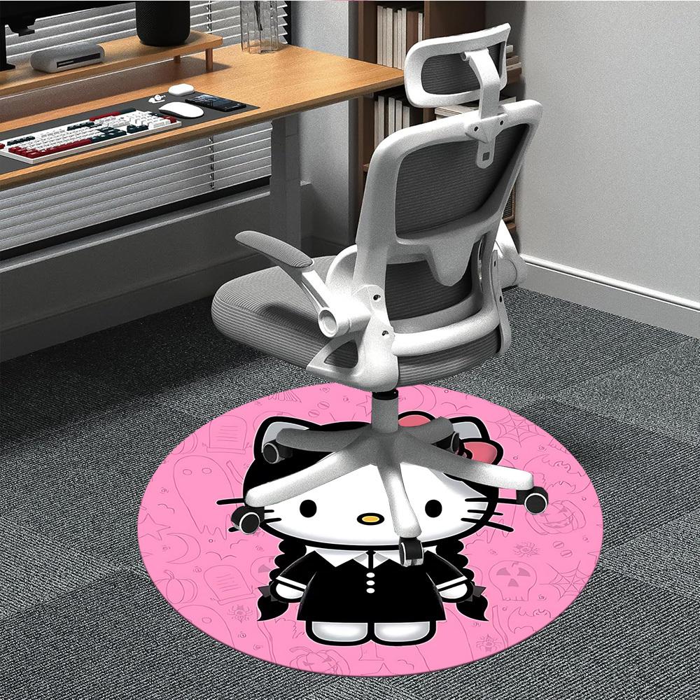 

1pc Halloween Hello Kitty Chair Carpet for Office Non-Slip,Machine Washable Rug for Office, Room - Holiday Decor - Machine Made yy251017228 80cm by 80cm