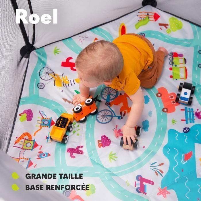 Parc Bébé 136 X 136cm LIONELO Roel - Grand Espace De Jeu - Pliage Et Dépliage Rapides - Bleu