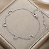  Rhinestone Four Moon Symbol Bracelet Stainless Steel Fashion Simple Geometric Bracelet Women Birthday Party Jewelry Gift