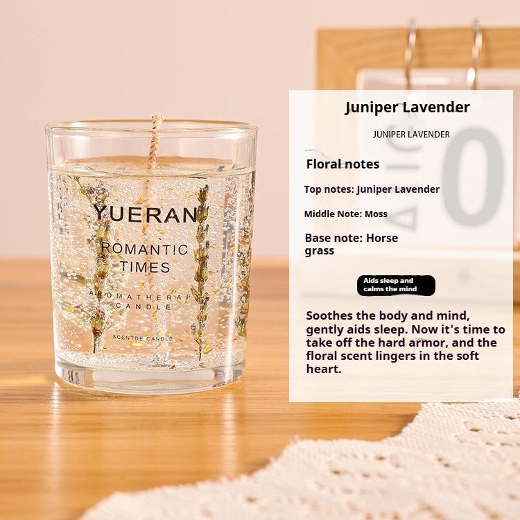 Real Flower Jelly Scented Candle Floral Candle Glass Bedroom Fragrance Ornament Gift