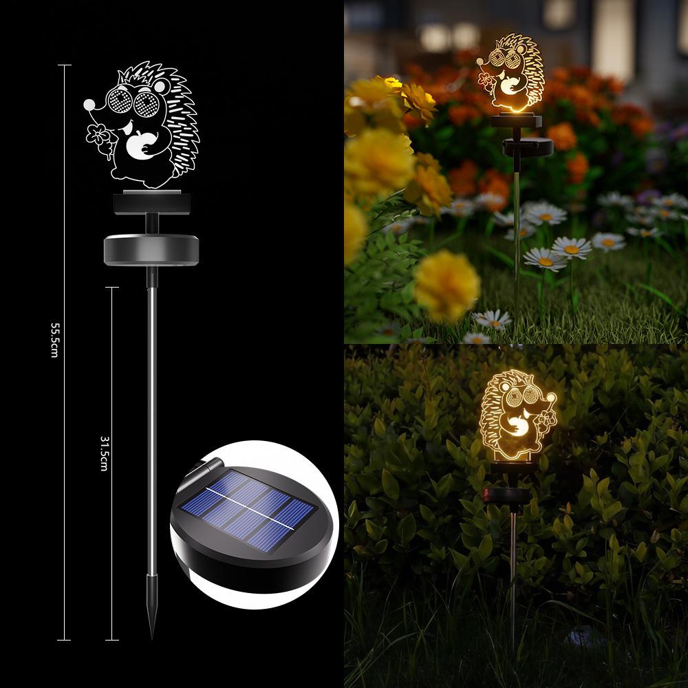 Solar Outdoor Acrylic Garden Lamp - Rainproof, Decorative Atmosphere Lamp for Courtyard, Villa, Lawn with Ground Plug Solar Acrylic Lawn Lamp