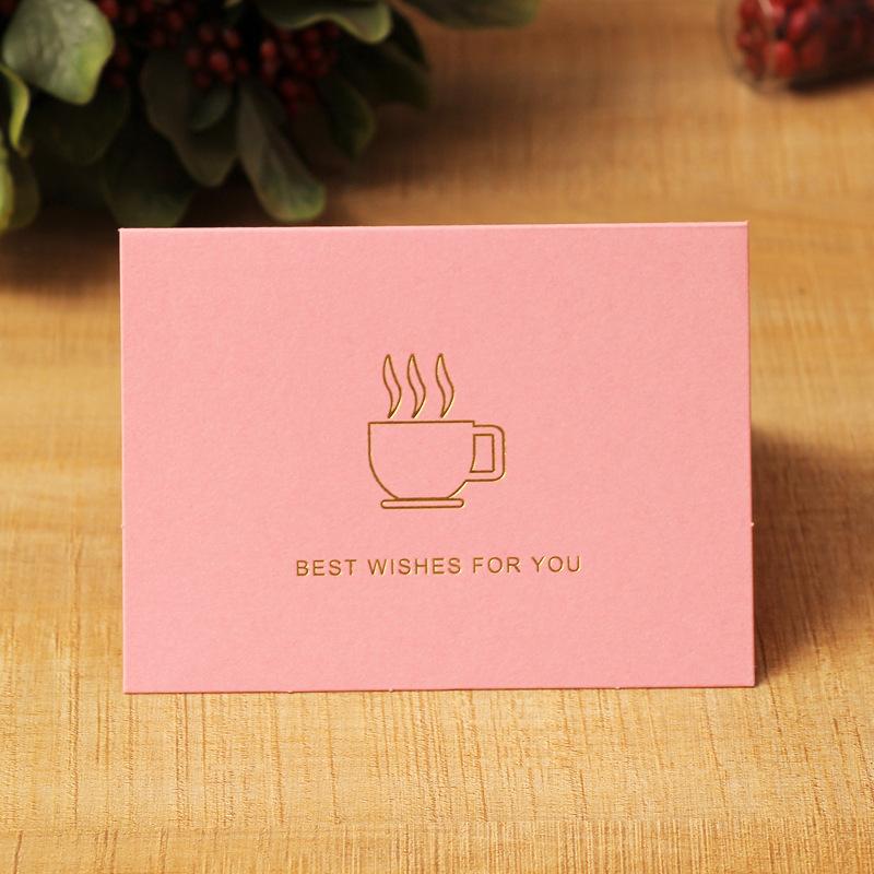 10pcs/pack of High-end Hot Stamping Holiday Greeting Cards with White Envelope, Thank You Card for Fresh Flower Shop