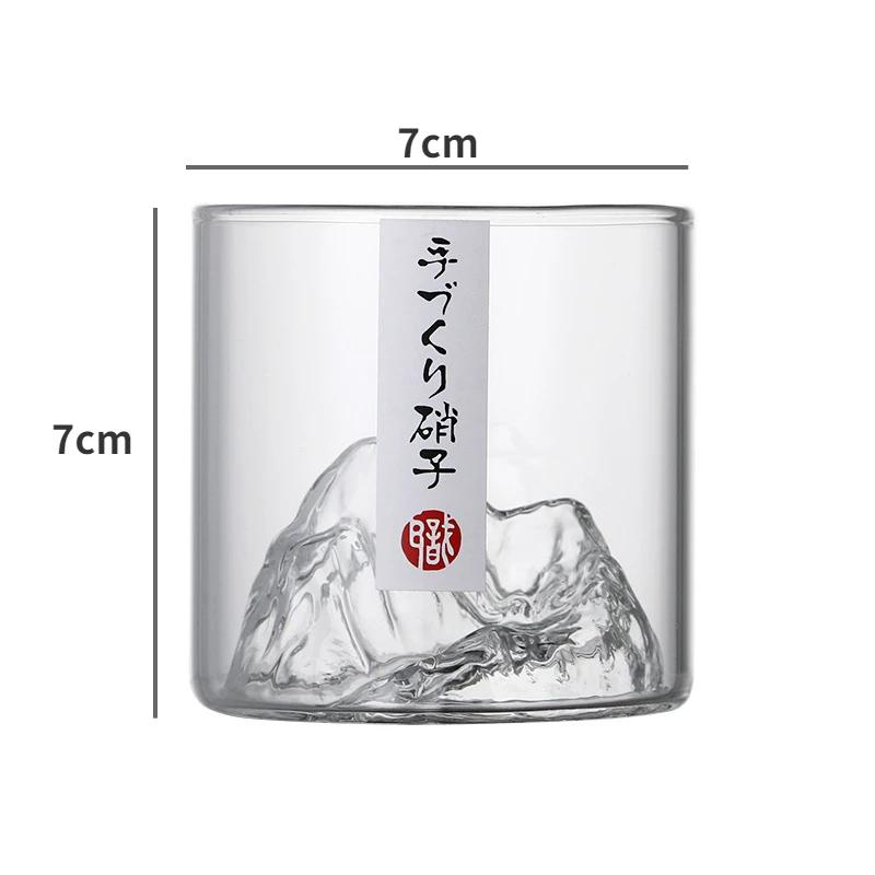 Fuji Mountain Retro Japanese Glass Cup Japanese Handmade Tea Cup Whiskey Wine Cup Tibetan Mountain Water 101-200ml