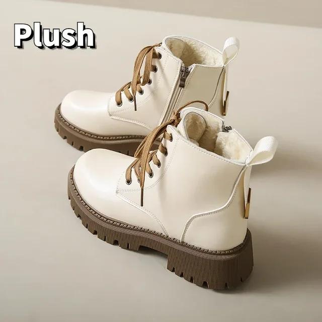 Fashion Women Boots Luxury British Style Women Ankle Boots Comfort Non-Slip Thick Sole Shoes High Quality Women Motorcycle Boots