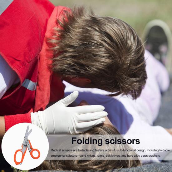 Emergency Response Shears Pocket Folding Scissors Compact Design Portable Multifunctional Trauma Shears