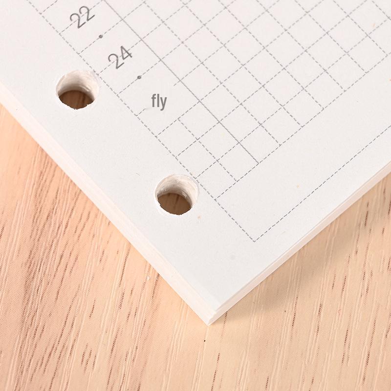 A7 Dot Matrix Loose-leaf Paper Refill - Horizontal Line Grid for A5 Universal Student Notebook