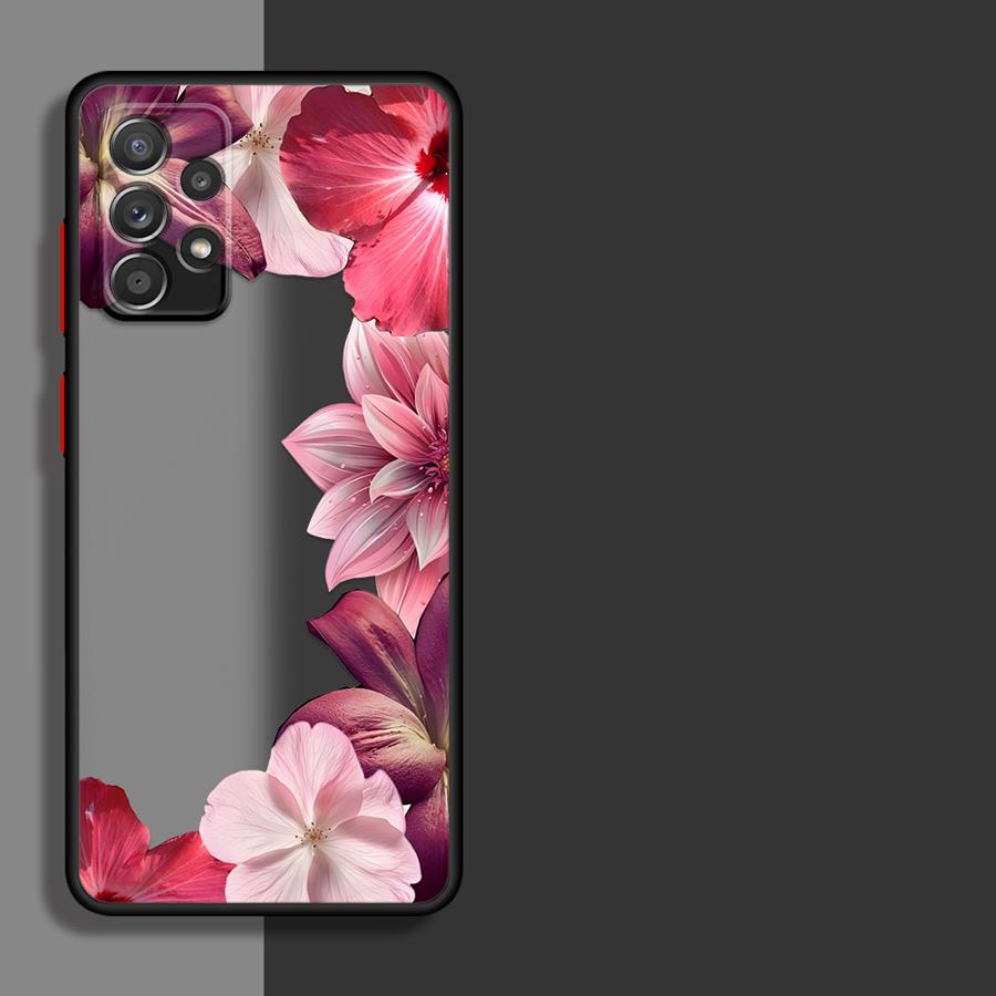 Cartoon Flower Art Case for Samsung Galaxy A73 A33 A14 A23 A17 A52 A54 A34 A36 A56 A55 A35 A52S A72 A16 A15 A53 Phone Cover