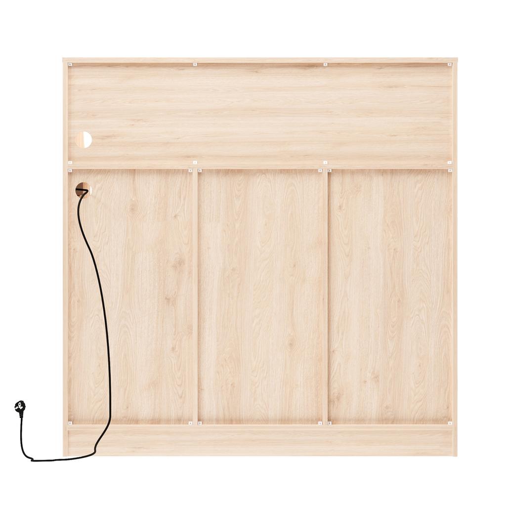 Sideboard, Restaurant Bar with LED, Sockets, Glass Holder, Wine Rack, Multi-Layer Storage, Suitable for Use In Restaurants and Kitchens