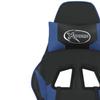 Gaming Chair with Massage Function Black and Blue Artificial Leather