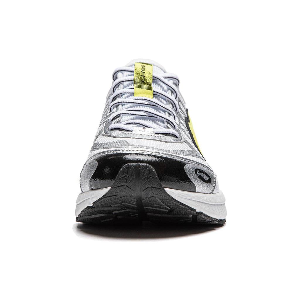 Li Ning Fuyao 1.0 V3 Fabric Cushioning, Wear Resistant Low top Casual Running Shoes Men's White Silver ARXU003-4