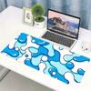 Large Gaming Mousepad Abstract Blue Fluid Art Hd Print NonSlip Rubber Lock Edge Desk Mat For Pc Laptop Office Desktop Decor