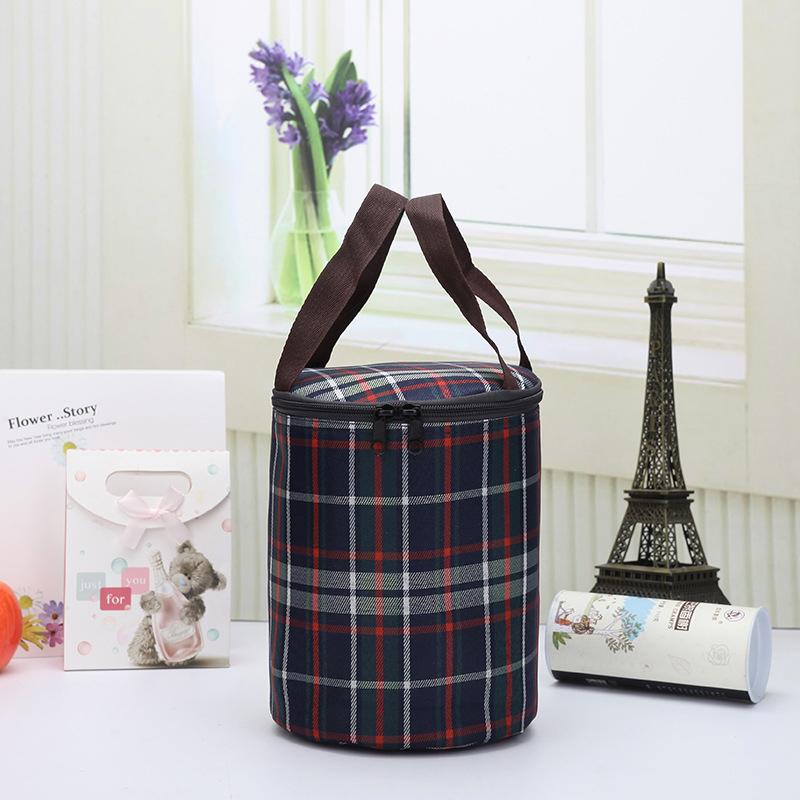 Neue zylindrische Lunchtasche Thermoisolier-Behältertasche Tragbare Lunchbox-Tasche Wasserdichte Lebensmittelaufbewahrung Eisbeutel Kühlertaschen