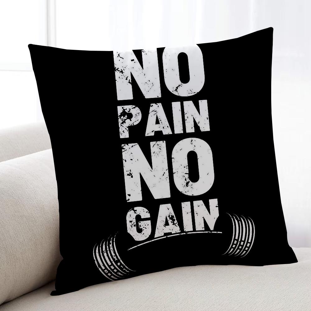 No Pain No Gain cushion cover Home Bedding Sofa living Room pillowcase Simple Soft Skin Cushion Cover Party Gift