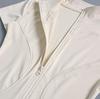 Women's Quick-Dry Bodycon Yoga Jacket - High Elasticity, Short Sleeve, Stand Collar, Zipper, Nude Feel for Fitness and Running (Summer)