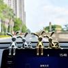 Cartoon Rabbit Decorative Ornaments Long Eared Rabbit Eco-friendly Plastic Car Interior Decoration Cute Electroplating