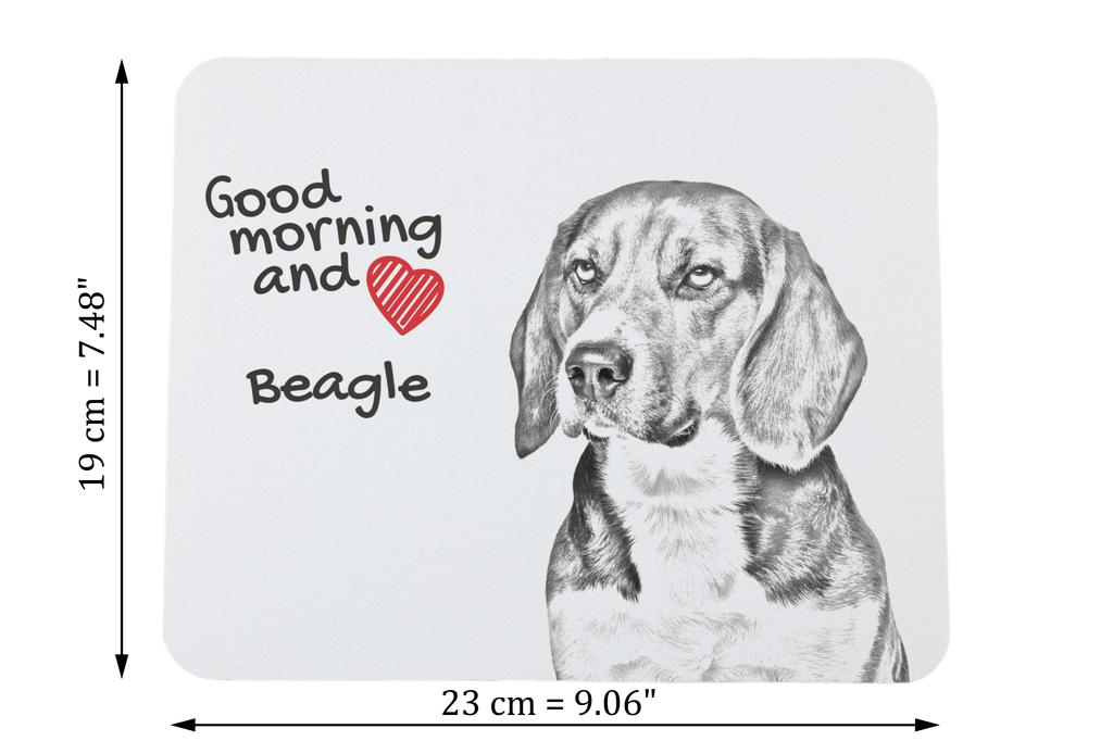 Beagle - mouse pad with print, personalized dog-themed mouse pad, unique gadget for an office worker by Art-Dog brand