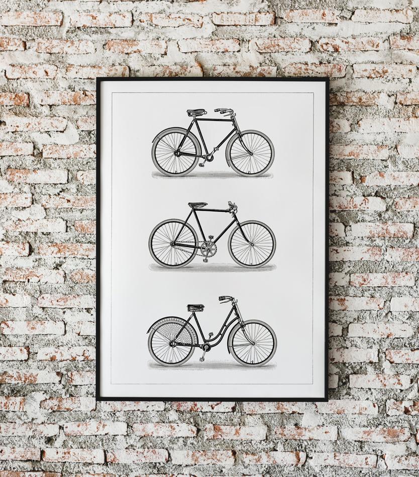 Poster Cyclist Vintage Bikes