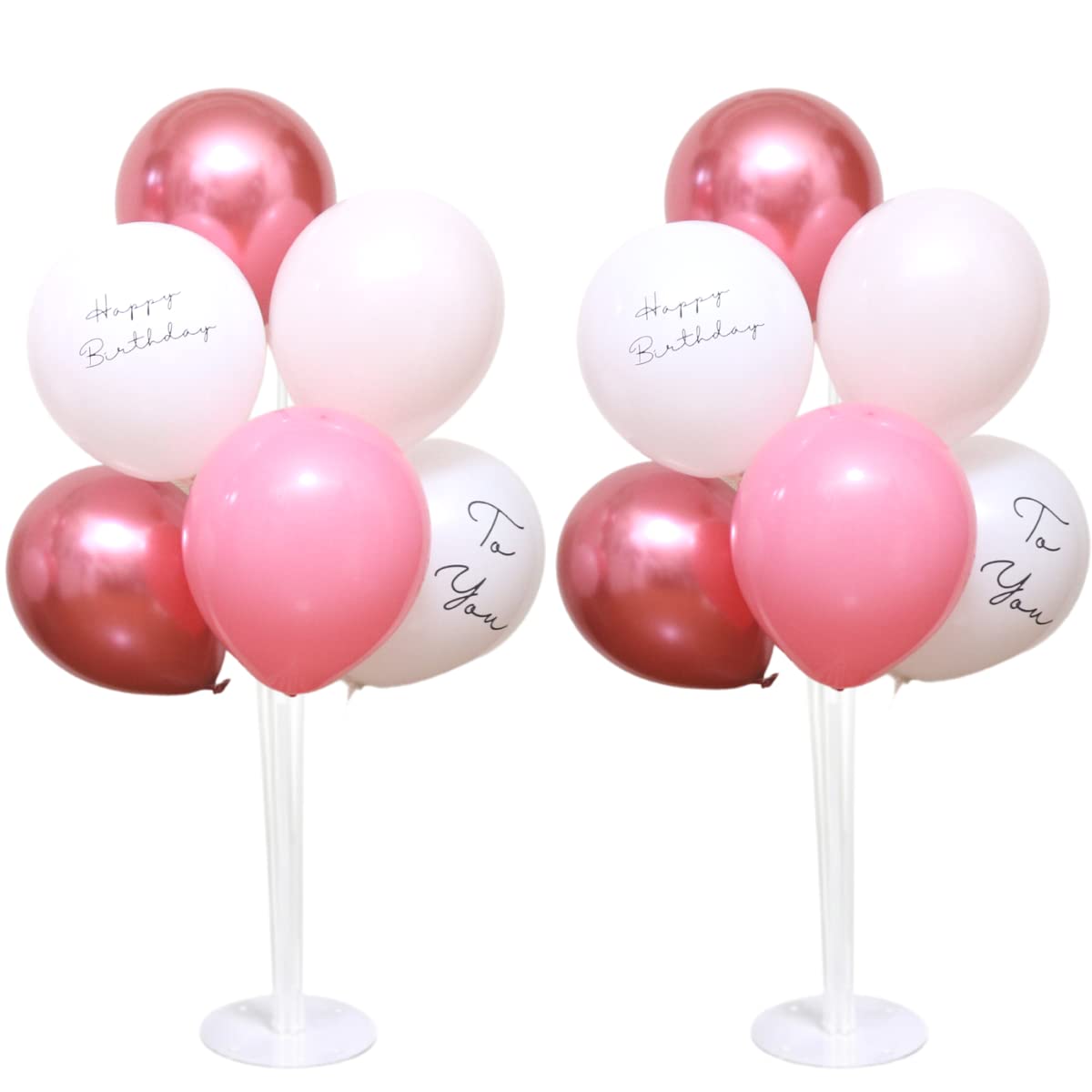 

La Kissa Balloon Stand, Balloon Set, Birthday Decoration, Floor-Mounted Balloon Holder, for Boys and Girls, Mixed Colors, Metallic, 2-Pack (2 Stands +