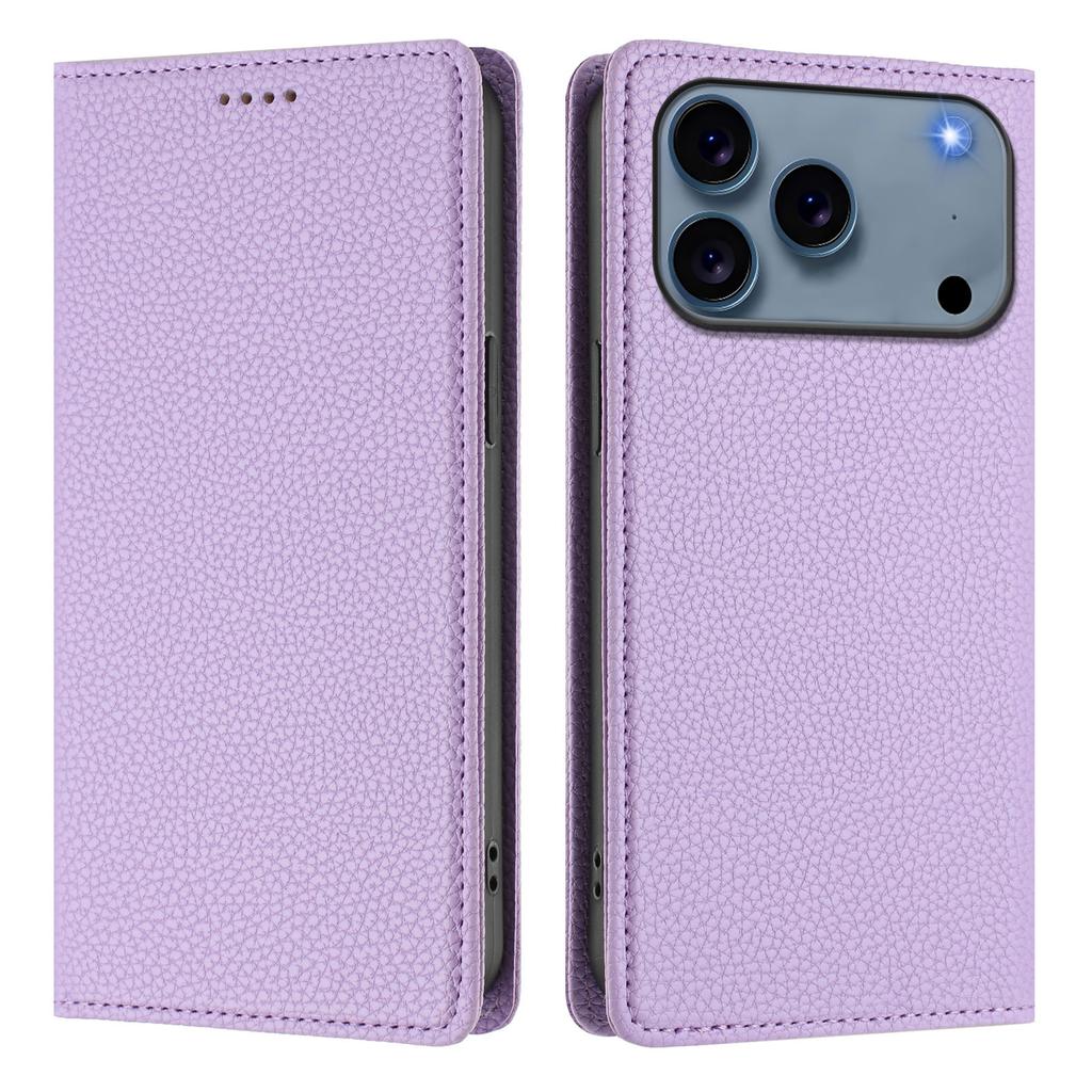For iPhone 17 Pro Max Wallet Case RFID Blocking Litchi Texture Leather Mobile Cover