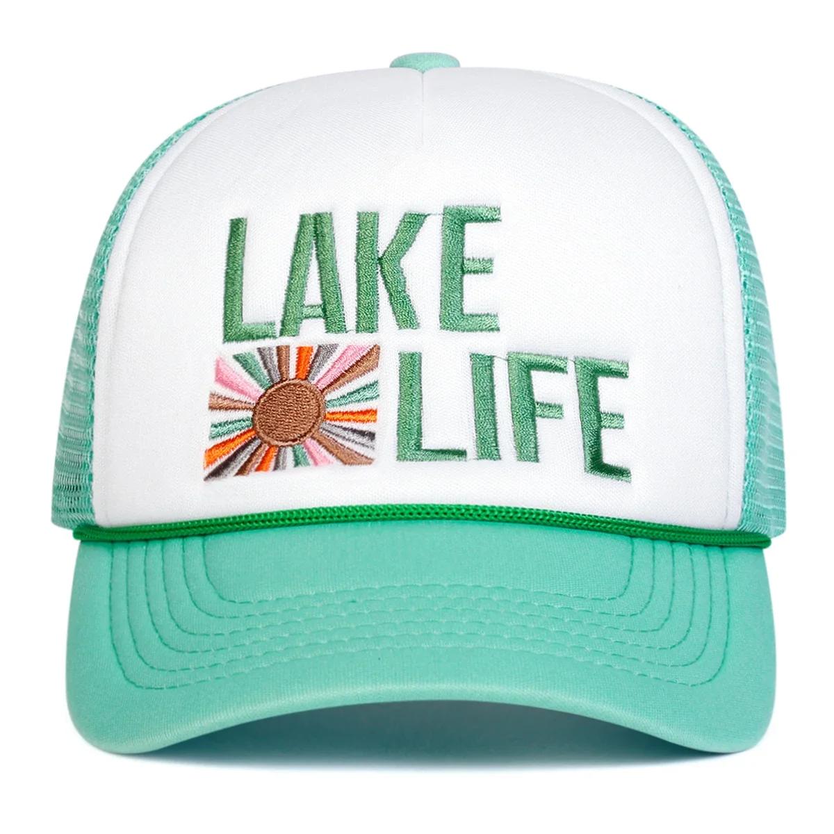 

Унисекс Бейсболки с сеткой и вышивкой Lake Life Весна и Лето Наружные Регулируемые Повседневные Кепки Шляпа от солнца Спортивная Кепка