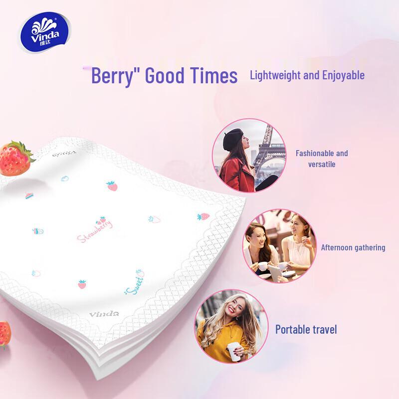 Vinda Sweet Berry 4-Ply Pocket Tissues