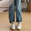 Women's High-Waist Winter Jeans with Fleece Lining - Thickened, Straight Leg, Slimming, Versatile for Pear-Shaped Figures.