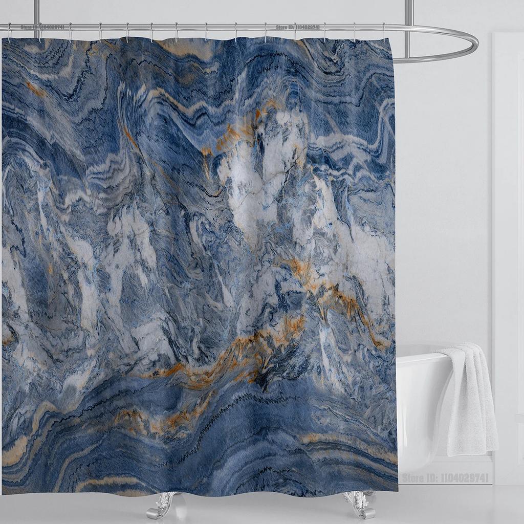 Marble Waterproof Shower Curtain Waterproof Shower Curtain For Bathroom Decor Printed Washable Shower Curtain With Hooks