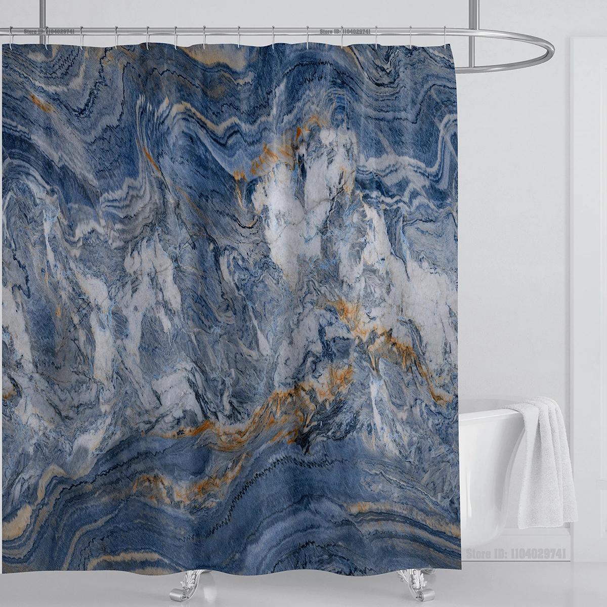

Marble Waterproof Shower Curtain Waterproof Shower Curtain For Bathroom Decor Printed Washable Shower Curtain With Hooks W60H190(CM)-1 Pcs