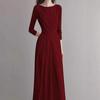 Elegant French Women's Long-Sleeve Dress: Fashionable High-End Spring/Autumn Skirt for Weddings