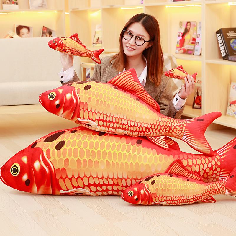 Simulated carp throw pillow Koi plush toy children's doll rag doll goldfish doll creative gift removable and washable