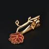 Detachable Tie Back Golden Flower Design Tie Clip Versatile Bow Tie Clip Weddings Business Suits Accessories