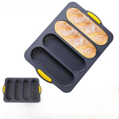 Food Grade, 4-slot, Silicone Stick Mold, Non Stick, Baking Tray, Bread Oven Mold, Cake Mold, Baking Tool