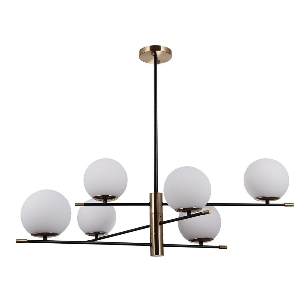Lampa Wisząca Stelia 6 E14 Czarny Mat Alu Italux Pnd-43660-6