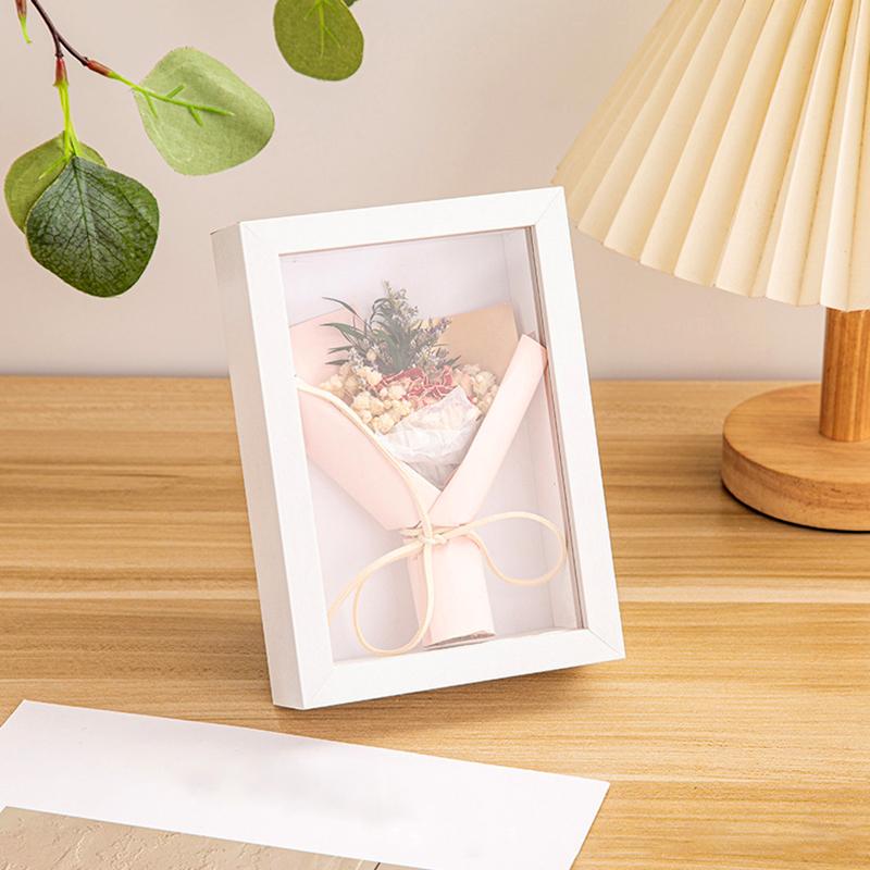 1ks obdélníkový ručně vyráběný DIY domácí dekorace moderní jednoduchý dutý 3cm umělecký styl sušené květiny úložný rám suchá koláž