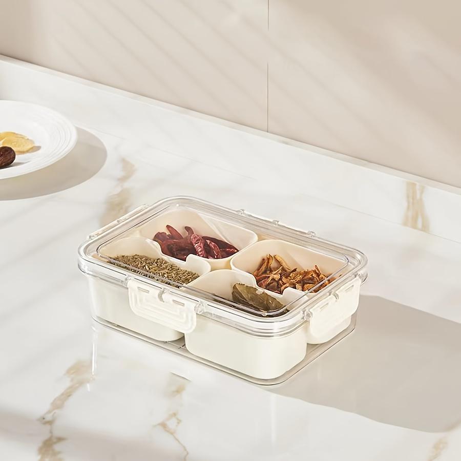 4Grid /8 Grid Snack Box Container, Portable Travel Charcuterie Board with Lid, Refrigerator Food Storage Box, Snack Organizer